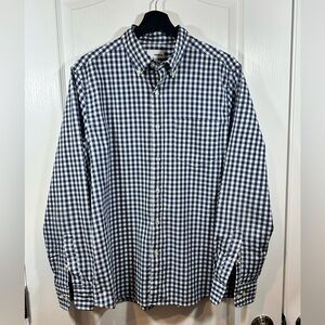 Sonoma Men’s Long Sleeve Button Down Blue Checkered Shirt, Size: Medium